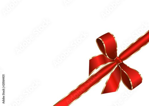 red ribbon with golden edge
