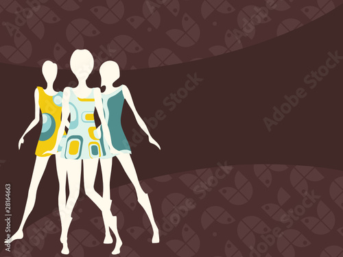 Horizontal 1960's retro banner in dark colors