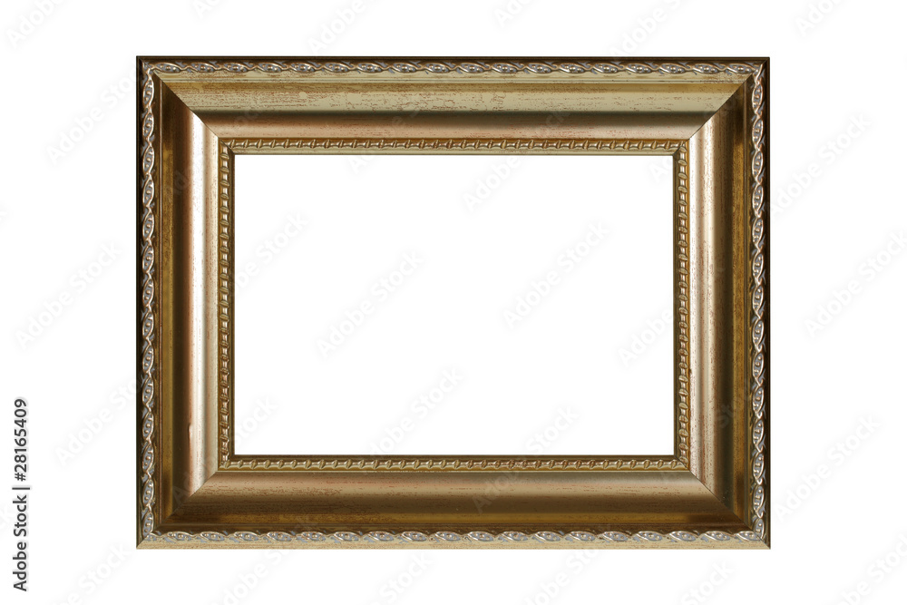 Gold frame on white background Gold frame on white background