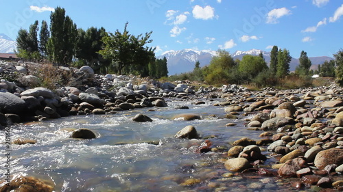 The Mountain landscape with river.