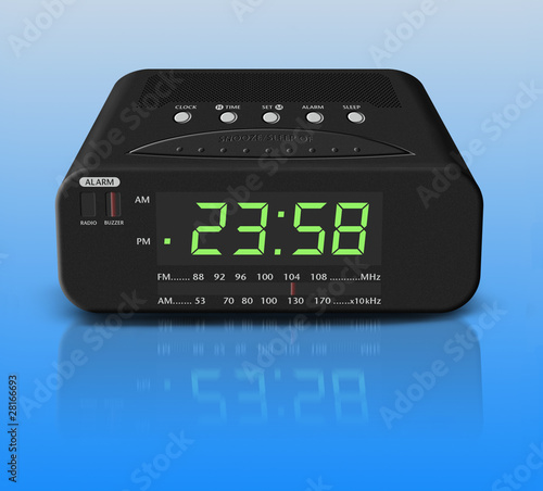 Alarm Clock isolated on blue background