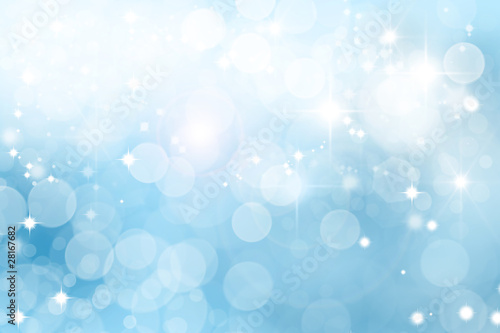 Winter with snow and stars abstract background