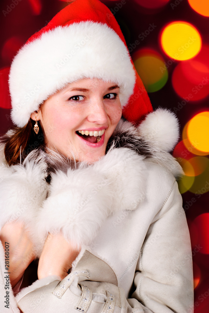 Obraz premium Santa girl face