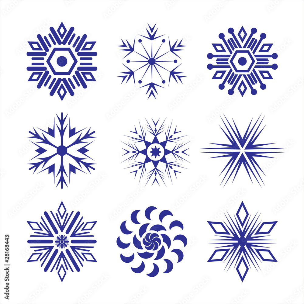 Set of snowflakes Set of snowflakes