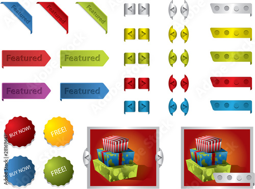 Web Design buttons and ribbons