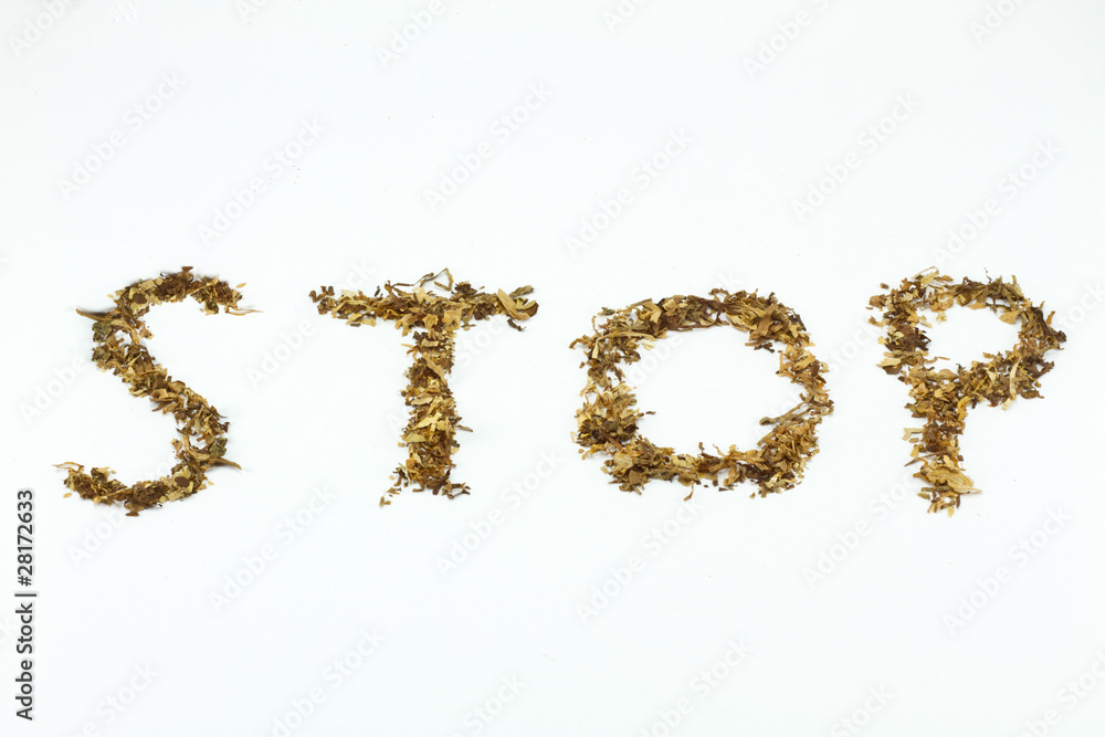 Written stop with tobacco Written stop with tobacco