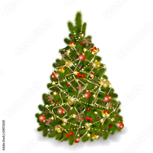 Christmas tree on white background