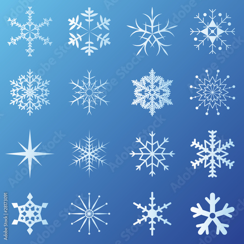 Schneeflocken und Eiskristalle