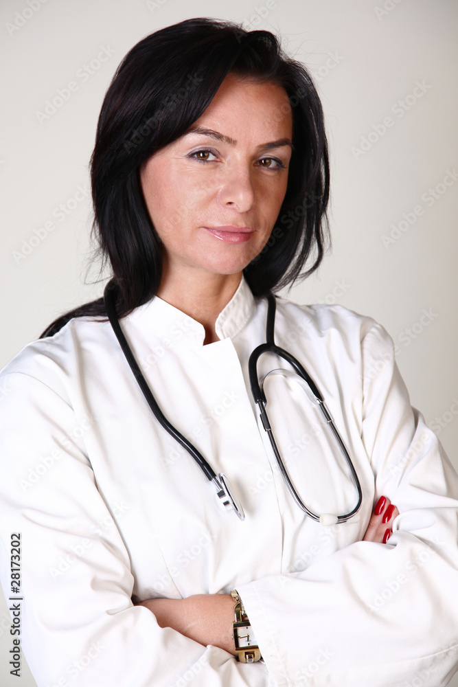 Smiling medical doctor woman with stethoscope Smiling medical doctor woman with stethoscope
