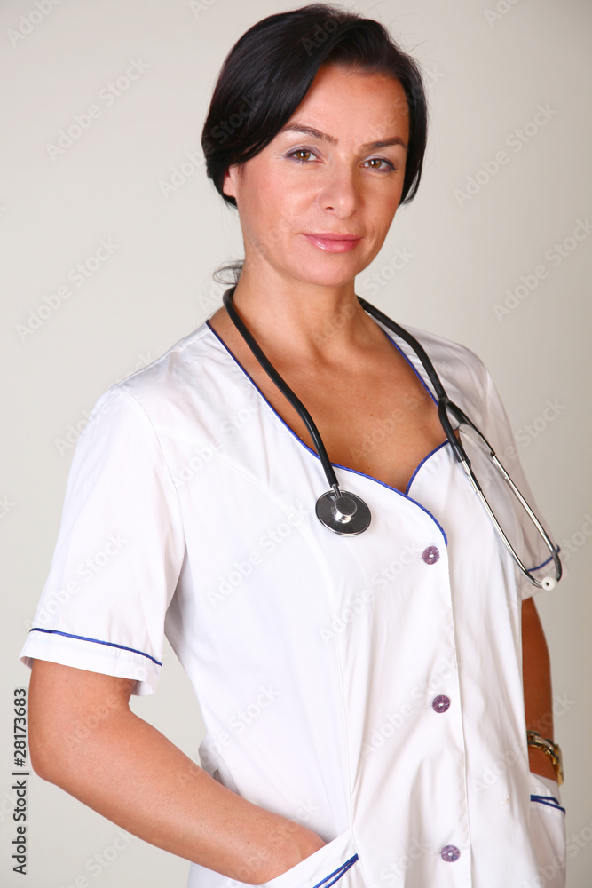 Smiling medical doctor woman with stethoscope Smiling medical doctor woman with stethoscope