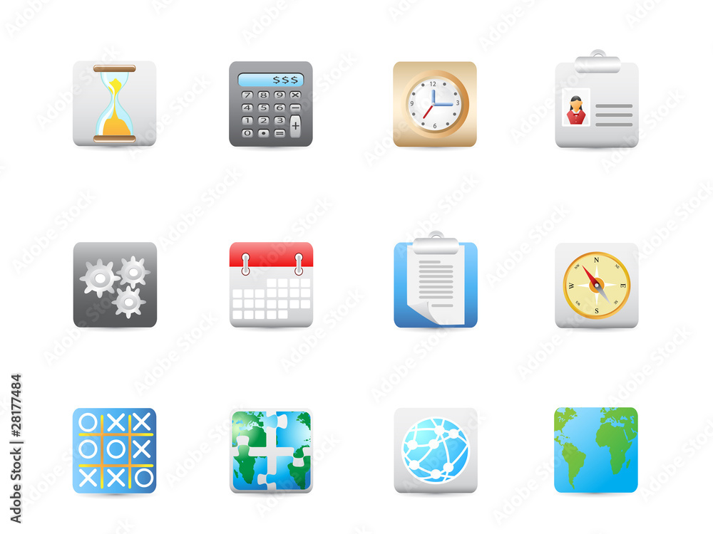 Business and office square icon Business and office square icon