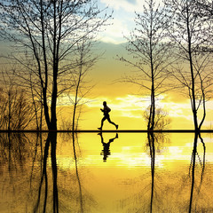 Sierkussen Joggen Jogger in actie tijdens training  © wajan