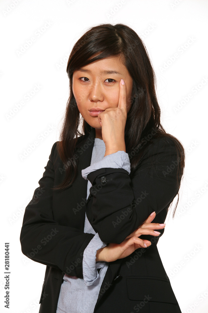 donna asiatica su fondo bianco donna asiatica su fondo bianco