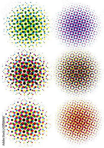 cmyk halftone dots, vector pattern