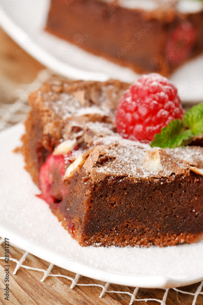 chocolate cake with raspberry chocolate cake with raspberry