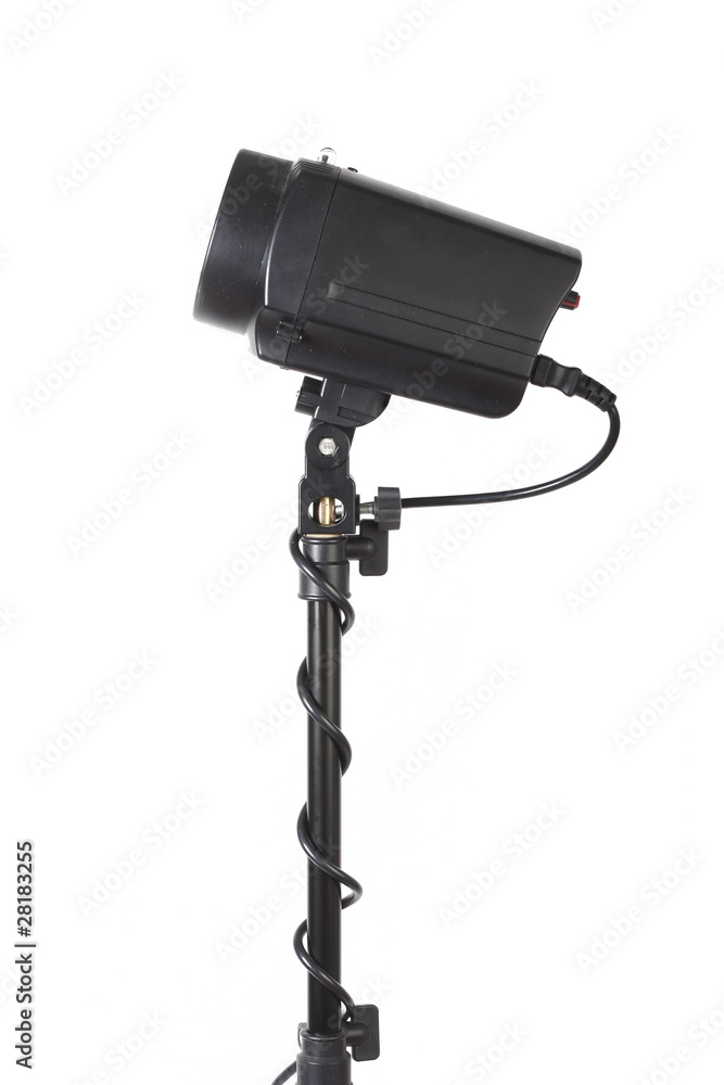 flash on tripod on white background flash on tripod on white background