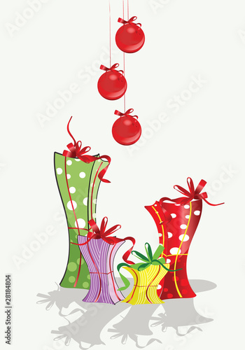 Stylized boxes with gifts