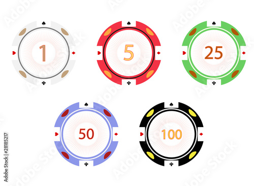Gambling chips, vector illustration