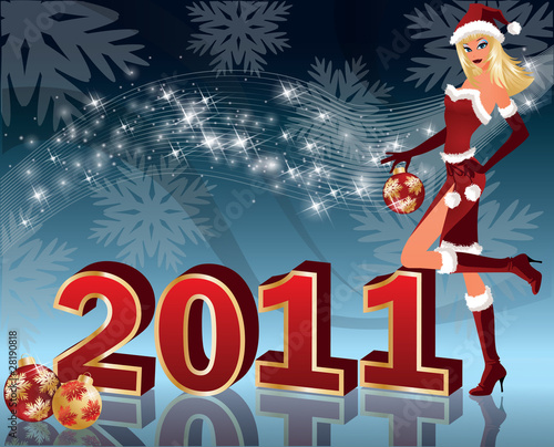 New 2011 year card. vector illustration