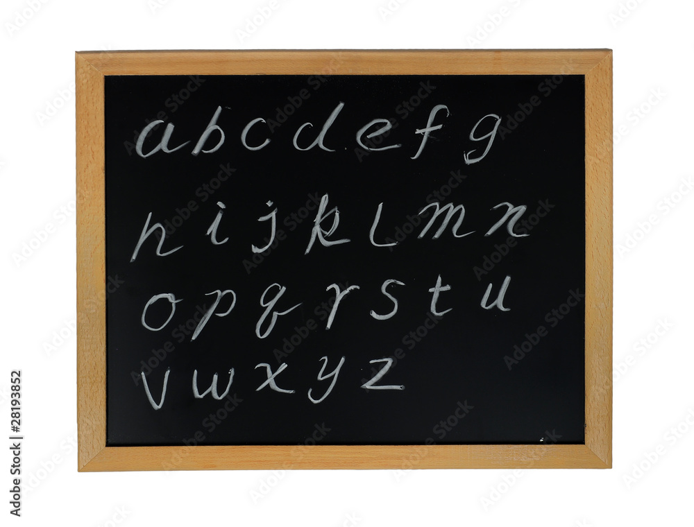 Chalk Alphabet on Blackboard Chalk Alphabet on Blackboard