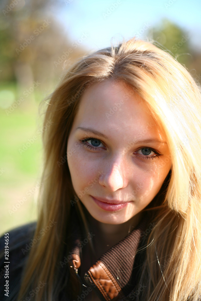 Young Model With Dark Hairs. Fall. Autumn Young Model With Dark Hairs. Fall. Autumn