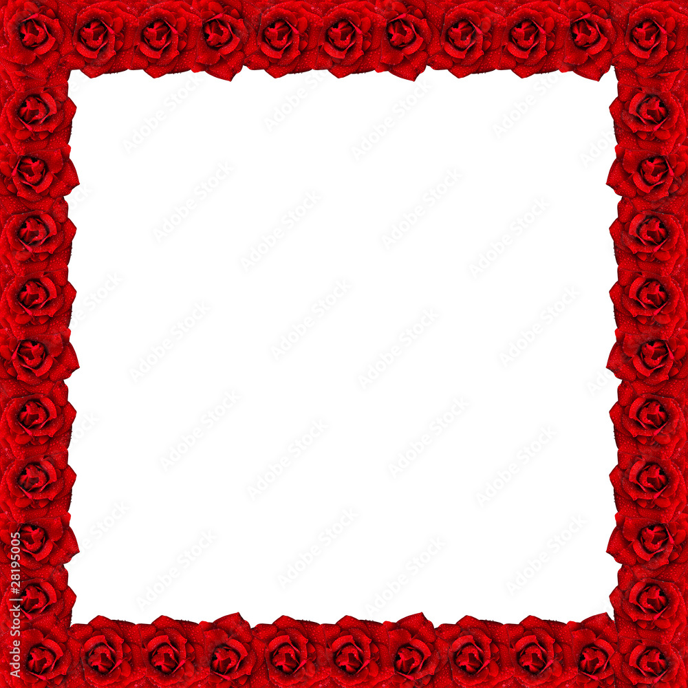Obraz premium Frame from red roses with water drops
