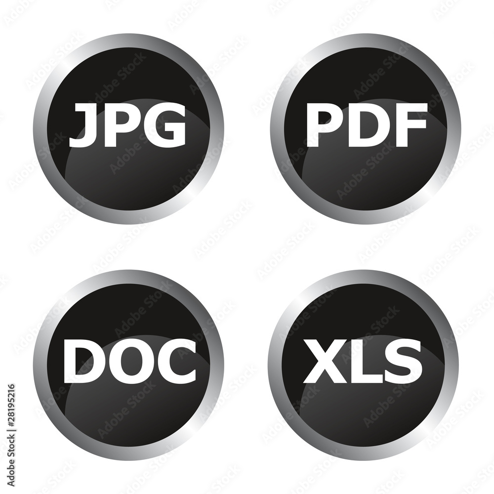 Icone vecteur web illustration JPG PDF DOC XLS Icone vecteur web illustration JPG PDF DOC XLS