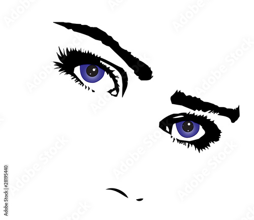 Blick aus blauen  Augen