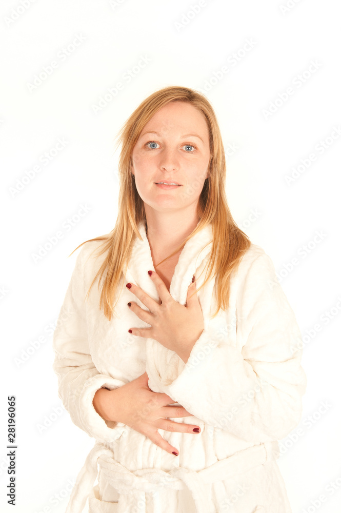 Portrait einer jungen Frau im Morgenmantel Portrait einer jungen Frau im Morgenmantel