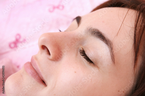 Beautiful young woman sleeping.