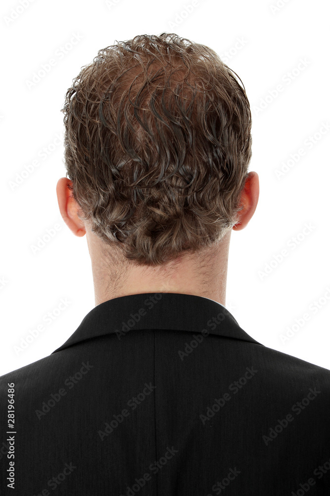 Back portrait of young businessman Back portrait of young businessman