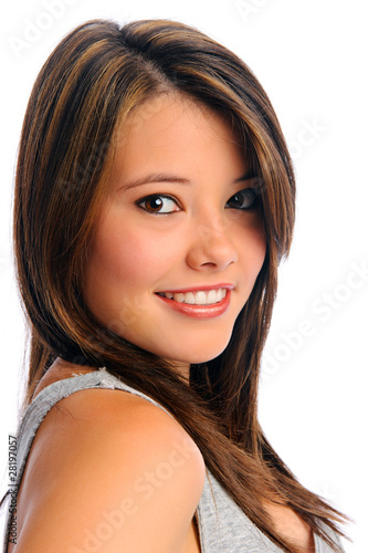 Beautiful girl smiles