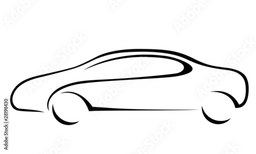 Car silhouette for emblem. Vector format.