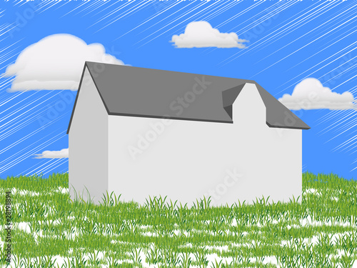 House Standing On A Green Lawn