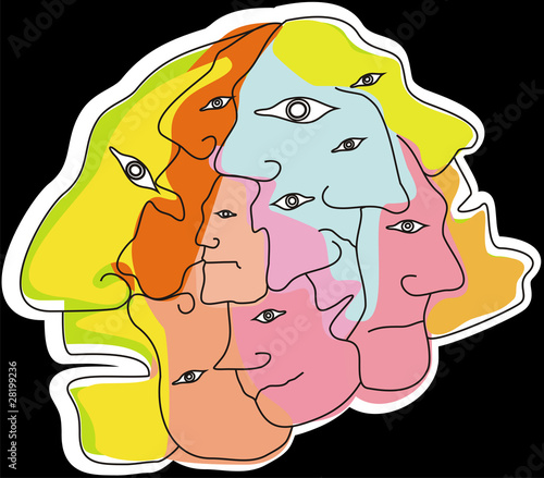 face (ego and soul) - abstract art