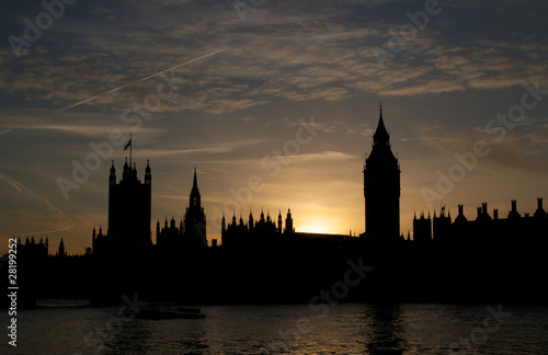 The Palace of Westminster in the evening