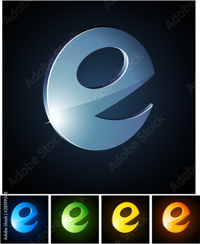 3d vibrant "E" emblems.