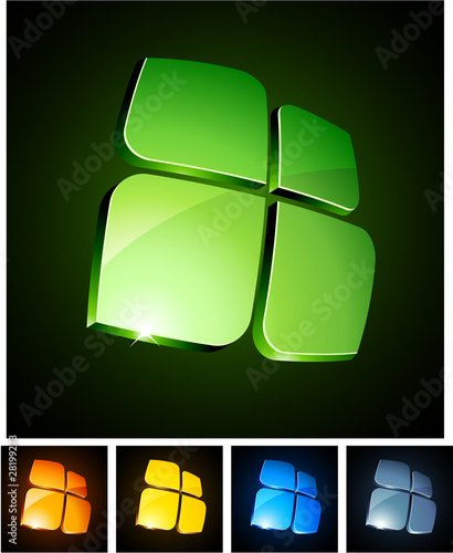 3d vibrant emblems.