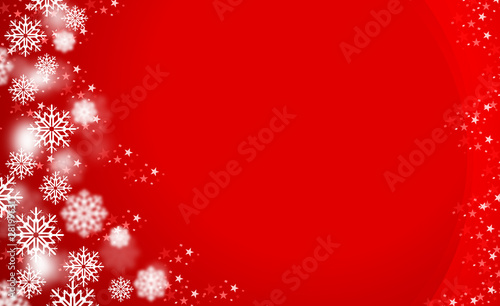 Red Christmas background with Snowflakes