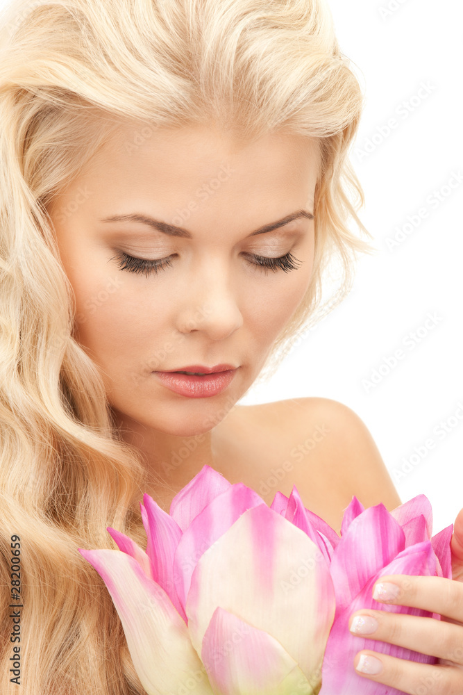 beautiful woman with lotus flower