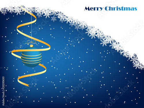 Christmas balls hanging with golden thread