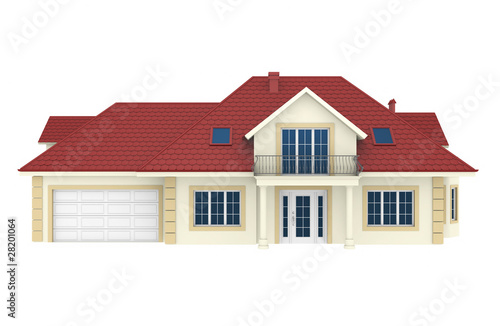 3d house isolated on white background.