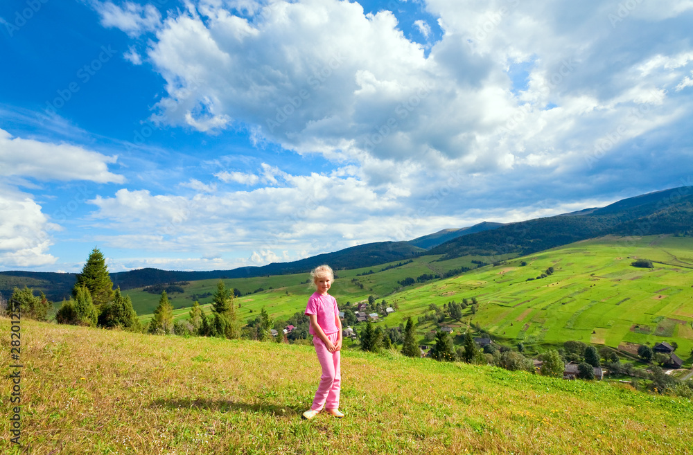 Girl in a mountain walk