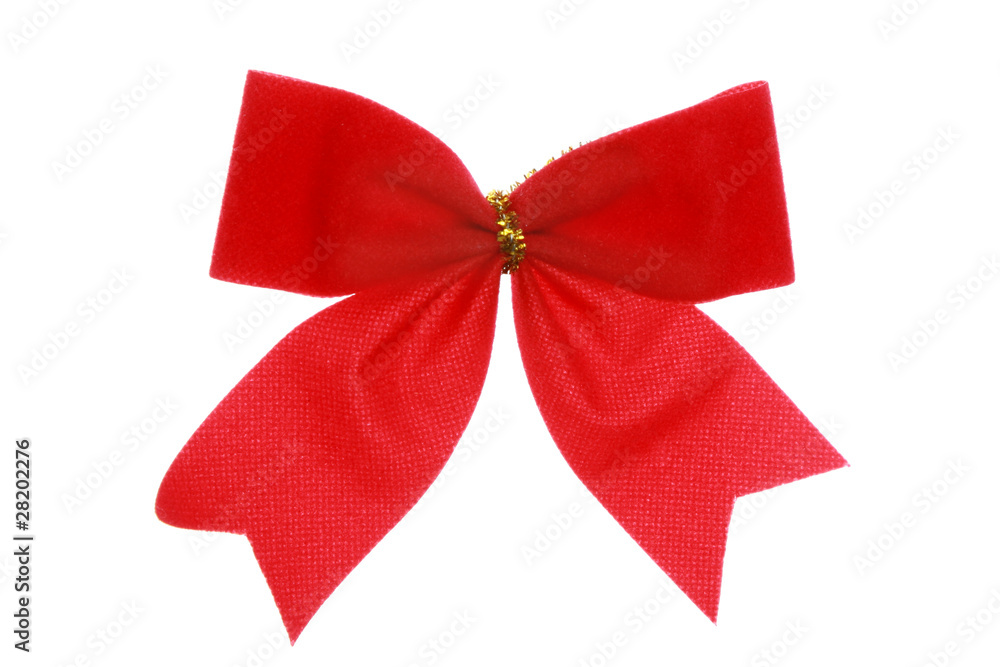 Fototapeta premium Christmas red bow, isolated