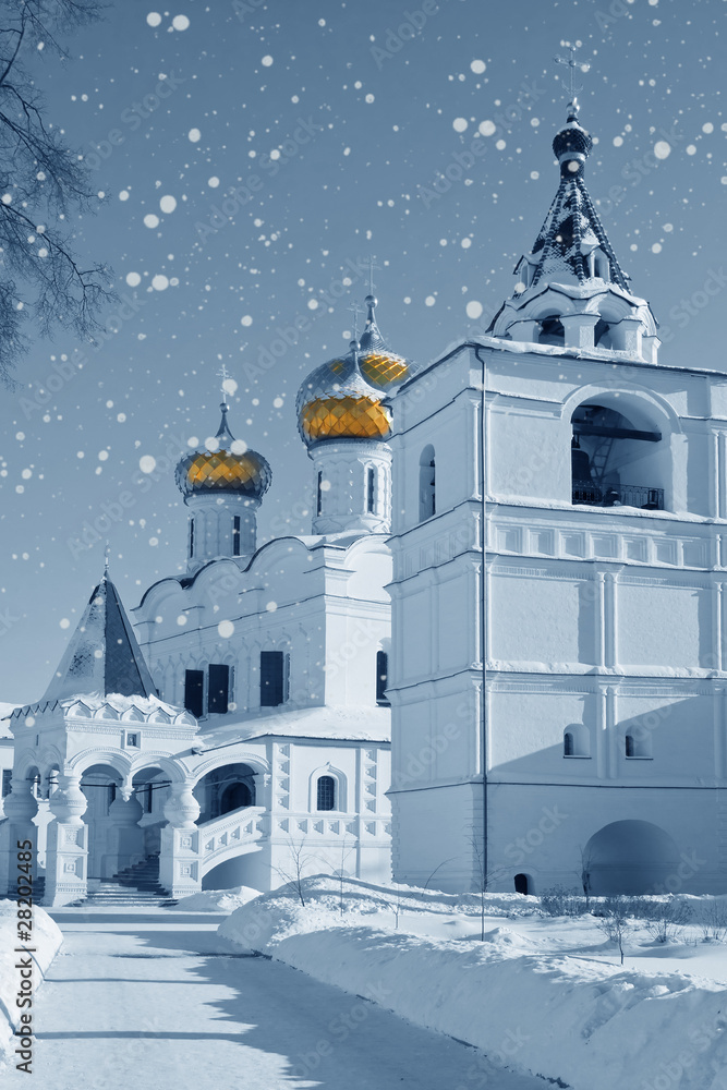 Fototapeta premium Christianity church in Russia, Christmas