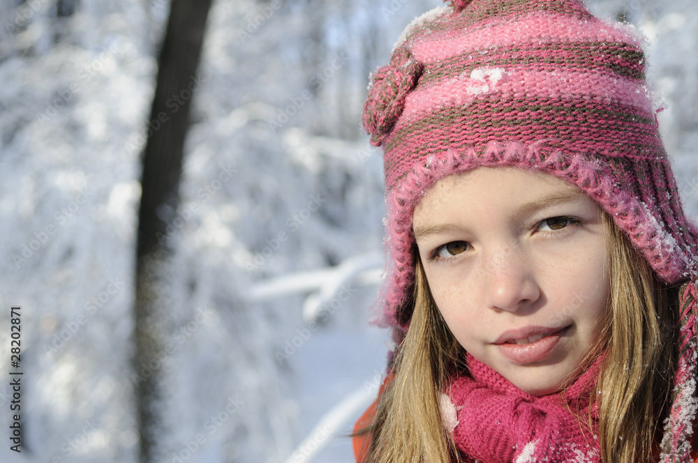 happy child smiling in winter happy child smiling in winter