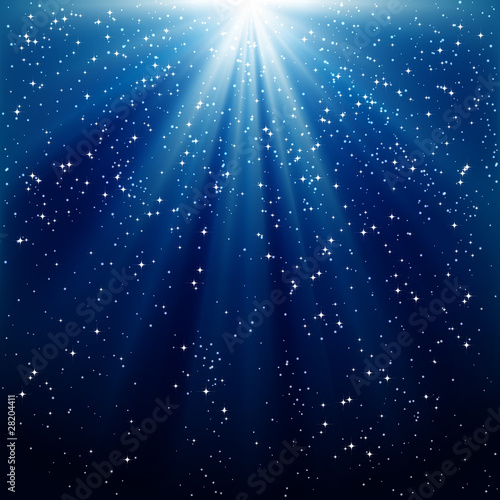 background of blue luminous rays