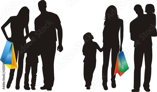 Silhouettes of family