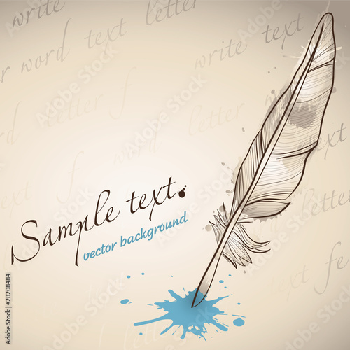 Graphic painting of feather