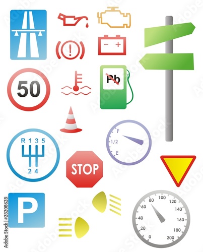 Transport signs set